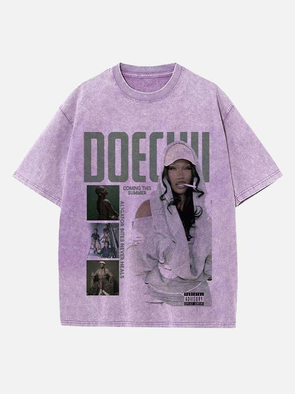 Doechii Print Round Neck T-shirt