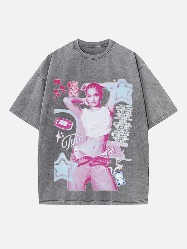 Tyla Print Round Neck T-shirt