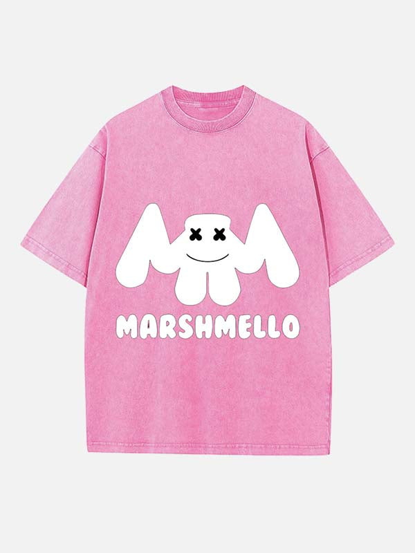 Marshmello Print Round Neck T-shirt