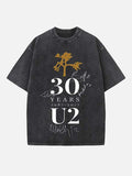 U2 Print Round Neck T-shirt