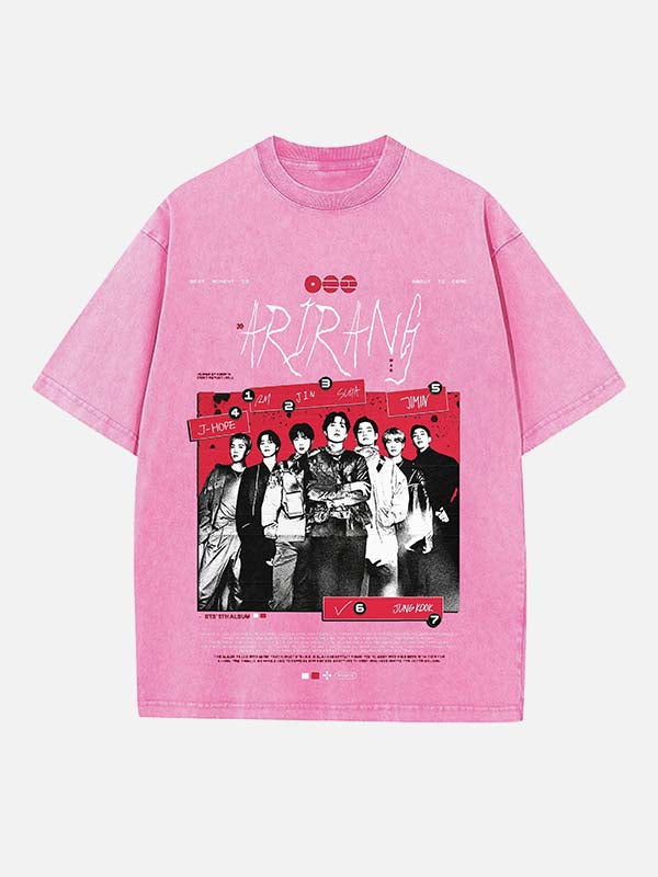 BTS Print Round Neck T-shirt