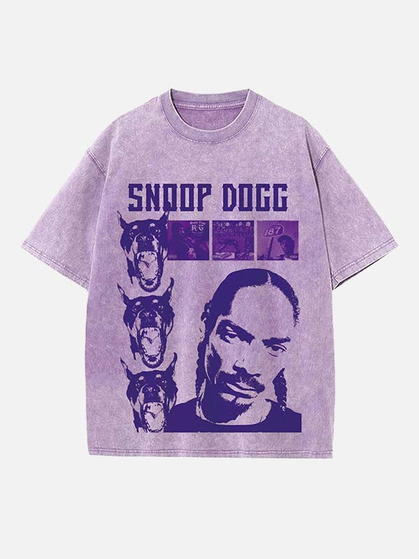 Snoop Dogg Print Round Neck T-shirt