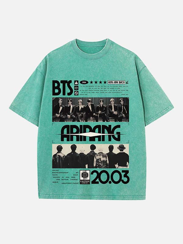 BTS Print Round Neck T-shirt