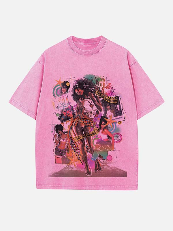 Tyla Print Round Neck T-shirt