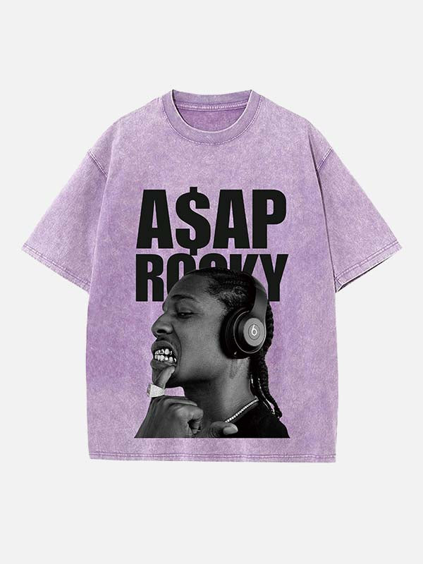 A$AP Rocky Print Round Neck T-shirt