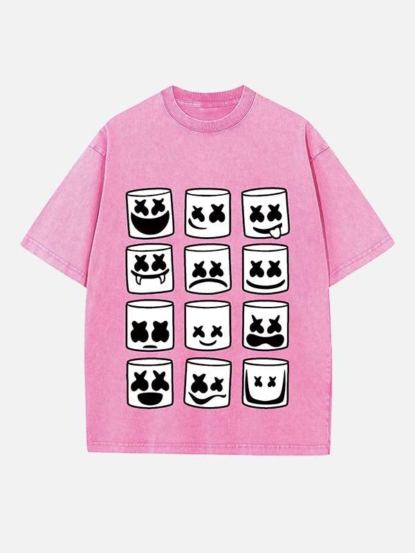 Marshmello Print Round Neck T-shirt