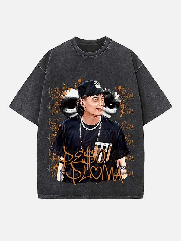 Peso Pluma Print Round Neck T-shirt
