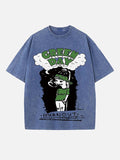 Green Day Print Round Neck T-shirt