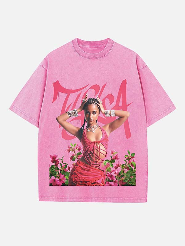 Tyla Print Round Neck T-shirt
