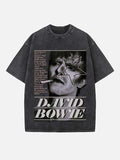 David Bowie Print Round Neck T-shirt