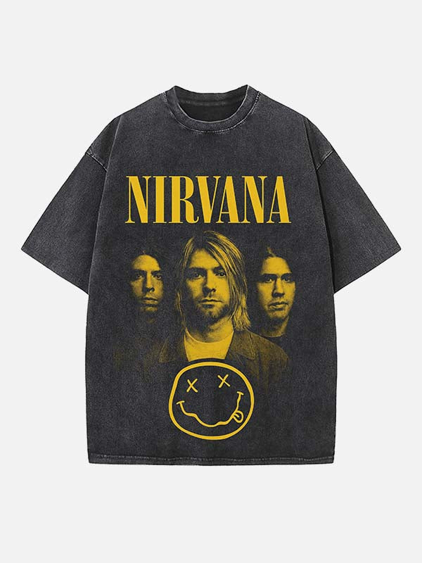 NIRVANA Print Round Neck T-shirt
