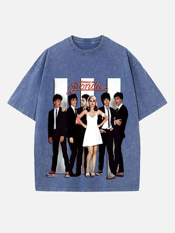 Blondie Print Round Neck T-shirt