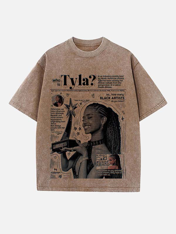 Tyla Print Round Neck T-shirt