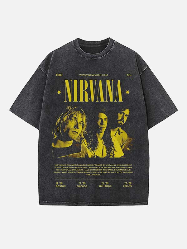 NIRVANA Print Round Neck T-shirt