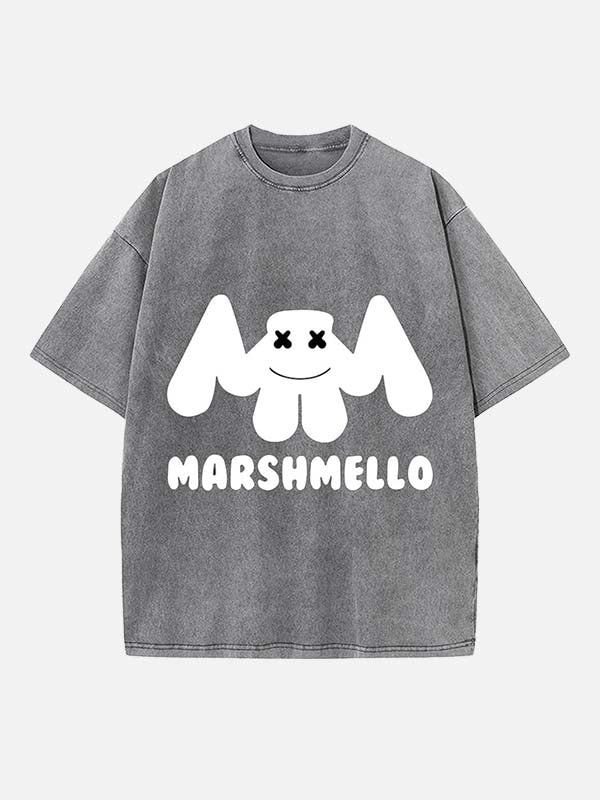 Marshmello Print Round Neck T-shirt