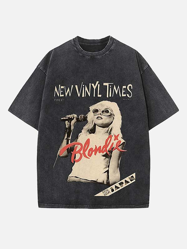 Blondie Print Round Neck T-shirt