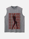 Miley Cyrus Print Round Neck Tank