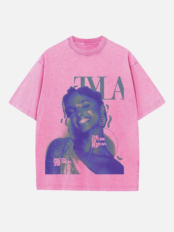 Tyla Print Round Neck T-shirt