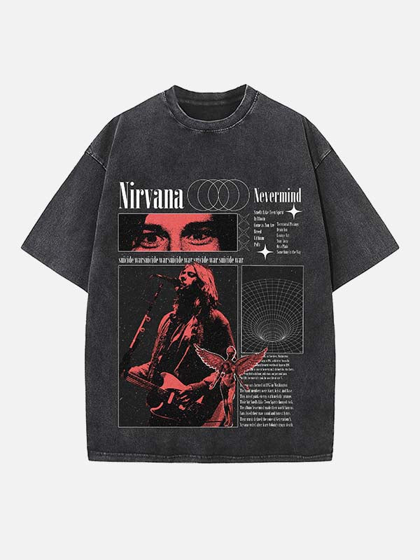 NIRVANA Print Round Neck T-shirt