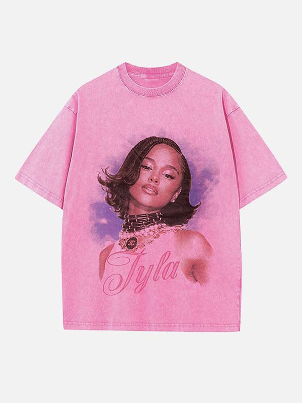 Tyla Print Round Neck T-shirt