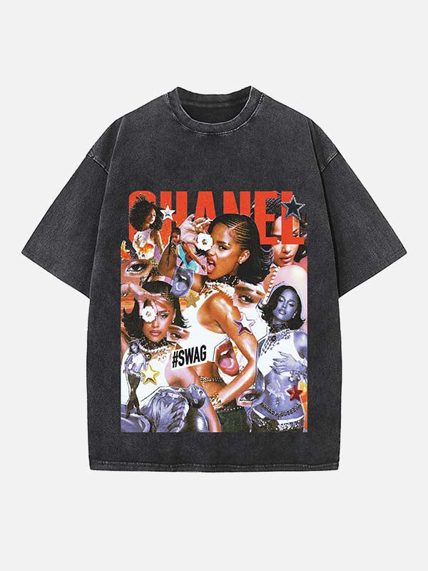 Tyla Print Round Neck T-shirt