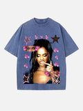 Tyla Print Round Neck T-shirt