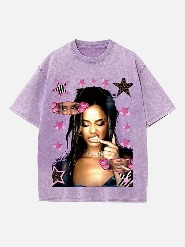 Tyla Print Round Neck T-shirt