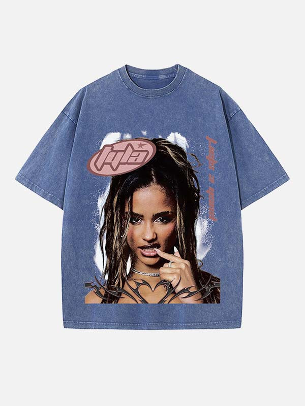 Tyla Print Round Neck T-shirt