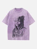 XXXTENTACION Print Round Neck T-shirt