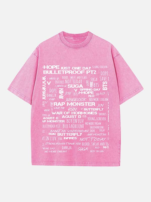 BTS Print Round Neck T-shirt