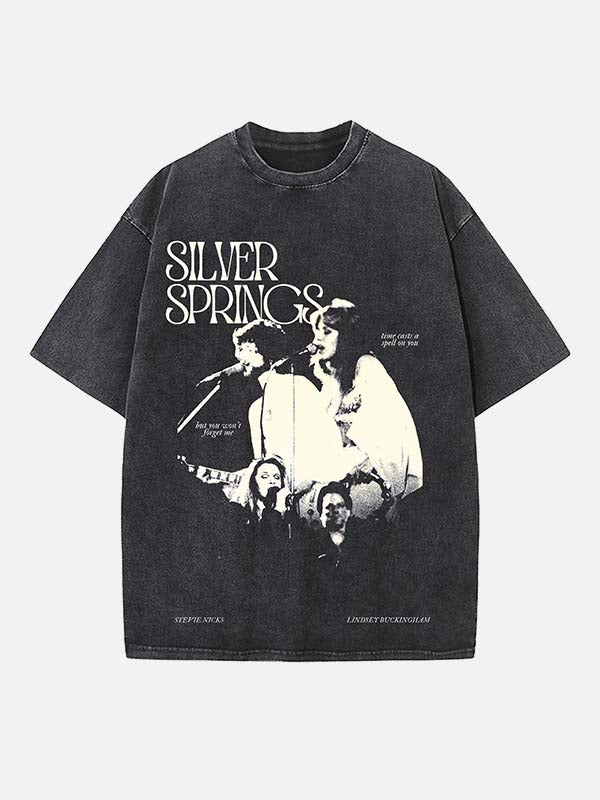 Fleetwood Mac Print Round Neck T-shirt