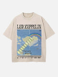 Led Zeppelin Print Round Neck T-shirt