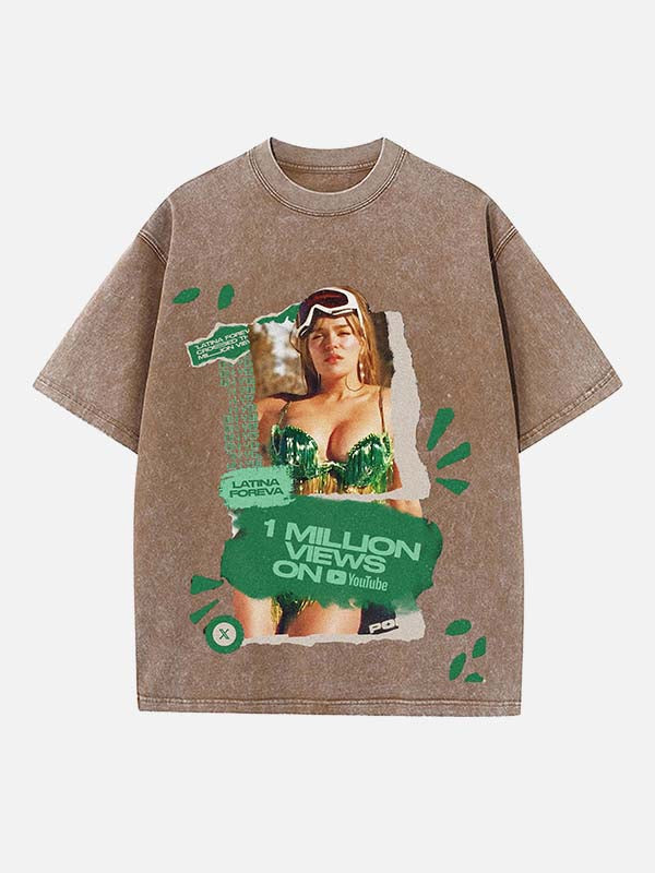 Karol G Print Round Neck T-shirt