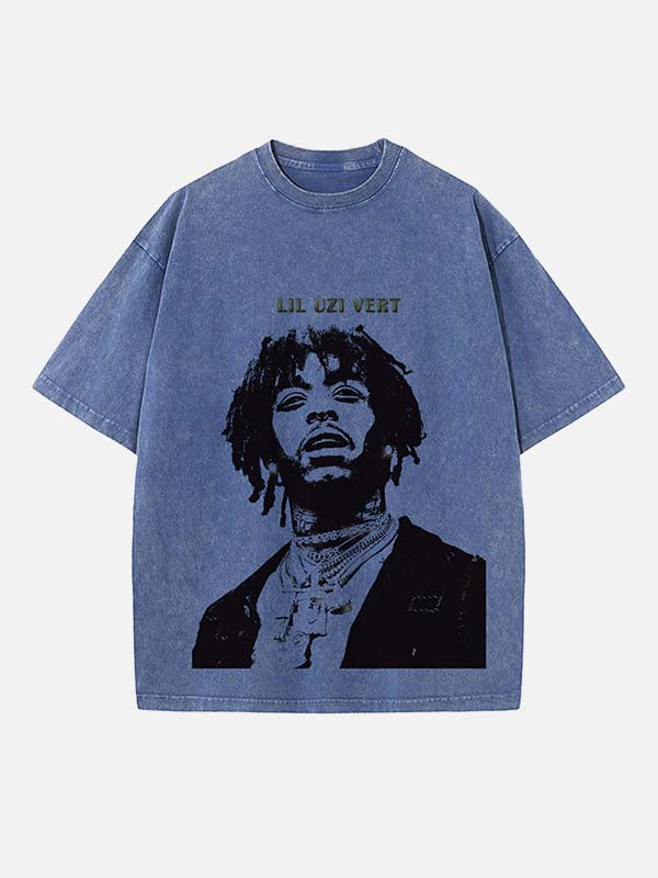 Lil Uzi Vert Print Round Neck T-shirt