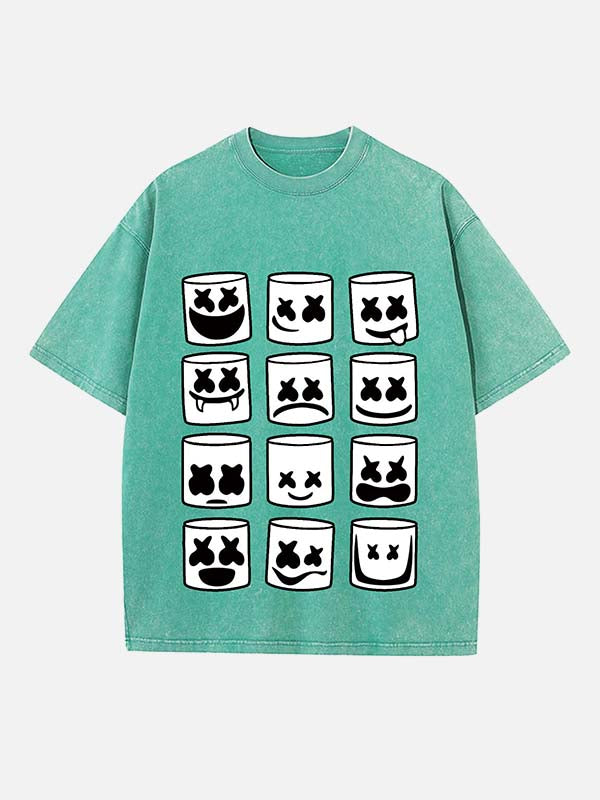 Marshmello Print Round Neck T-shirt