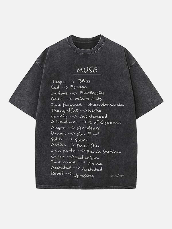 Muse Print Round Neck T-shirt