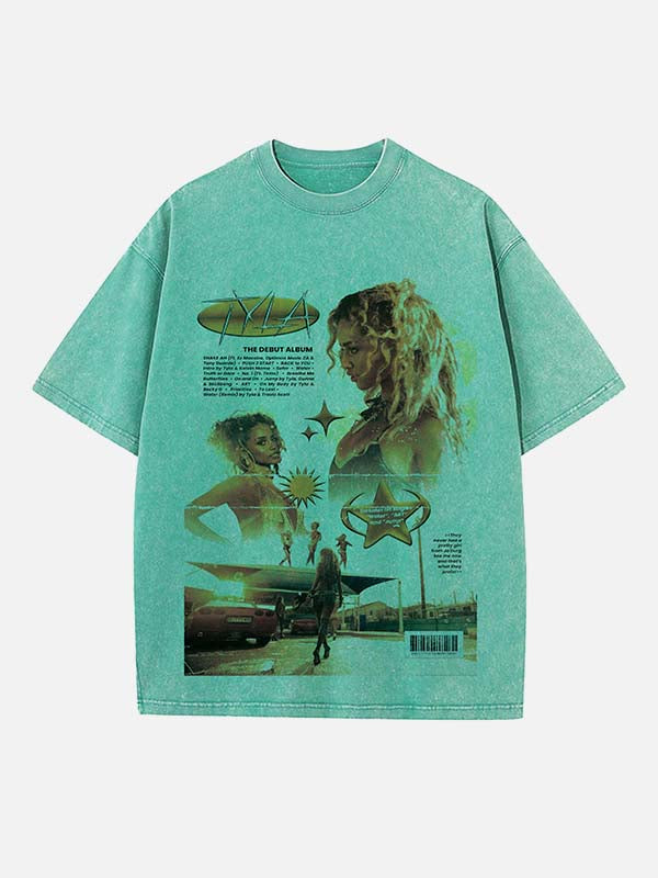 Tyla Print Round Neck T-shirt