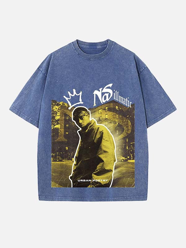 Nas Print Round Neck T-shirt