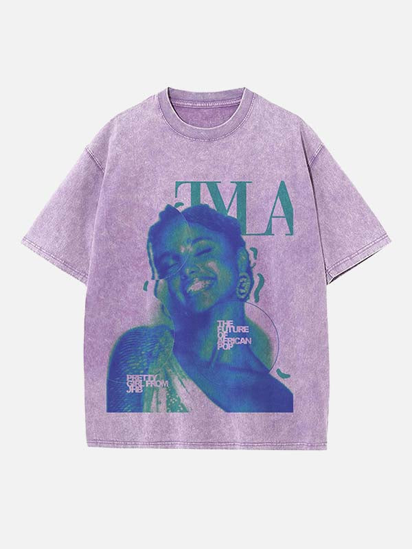 Tyla Print Round Neck T-shirt