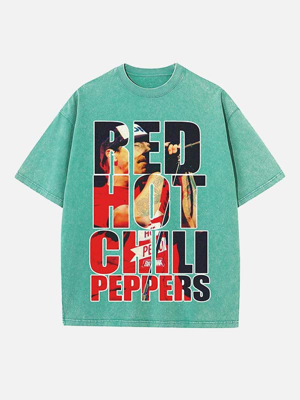 Red Hot Chili Peppers Print Round Neck T-shirt