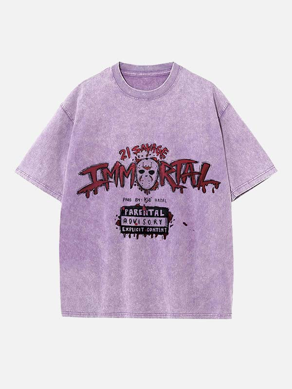 21 Savage Print Round Neck T-shirt