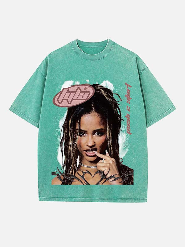 Tyla Print Round Neck T-shirt