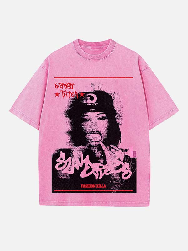 A$AP Rocky Print Round Neck T-shirt