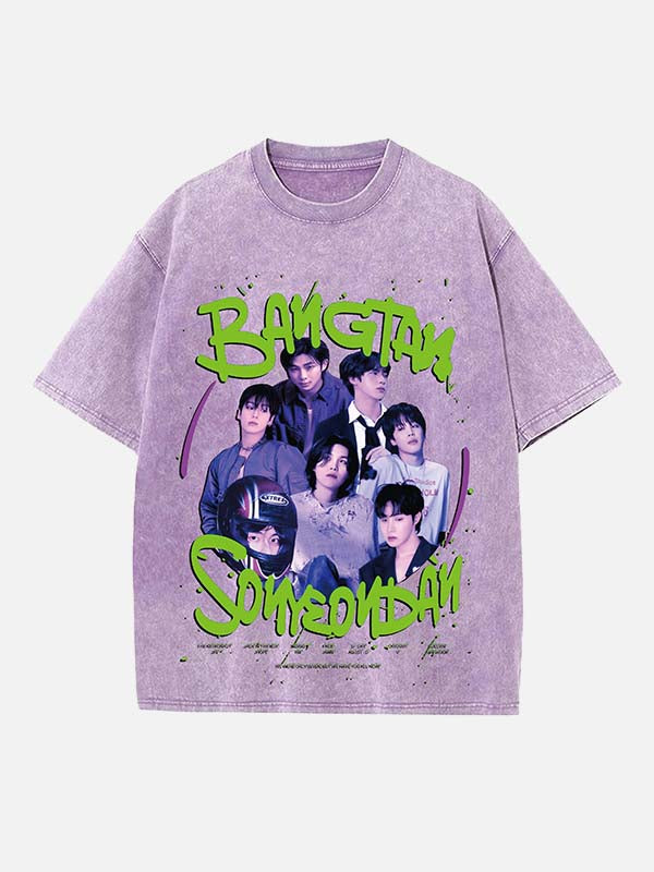 BTS Print Round Neck T-shirt
