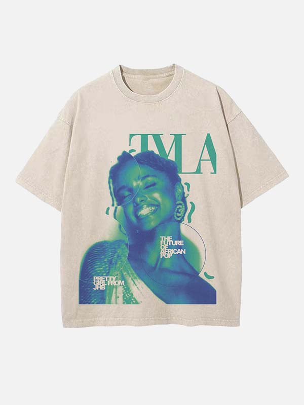 Tyla Print Round Neck T-shirt