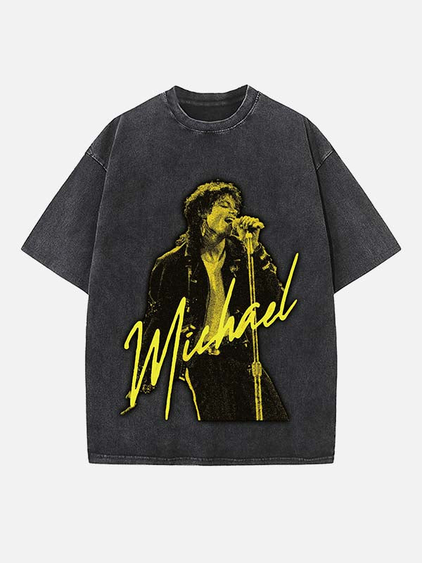 Michael Jackson Print Round Neck T-shirt