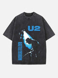 U2 Print Round Neck T-shirt