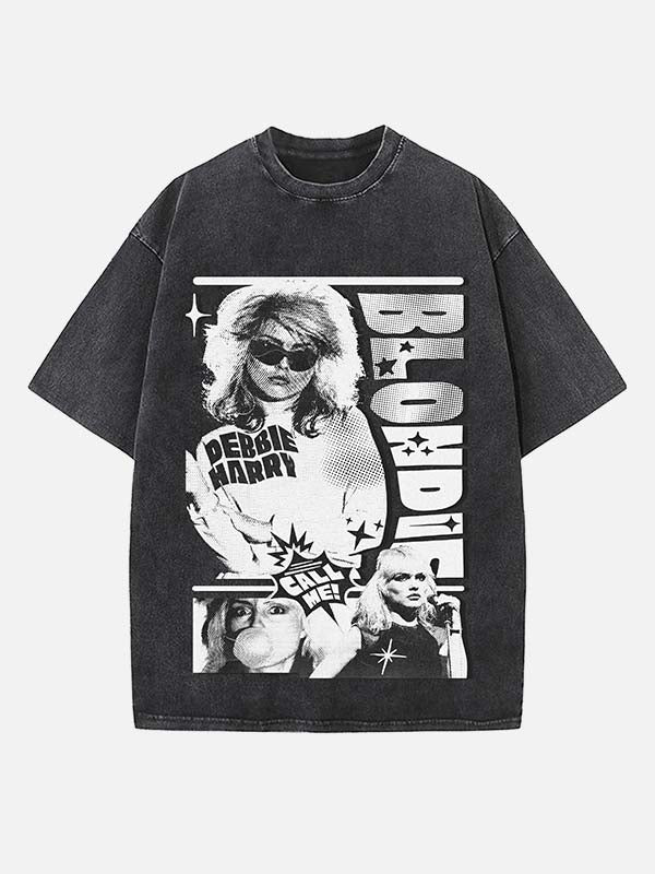 Blondie Print Round Neck T-shirt