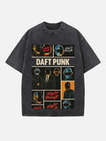 Daft Punk Print Round Neck T-shirt