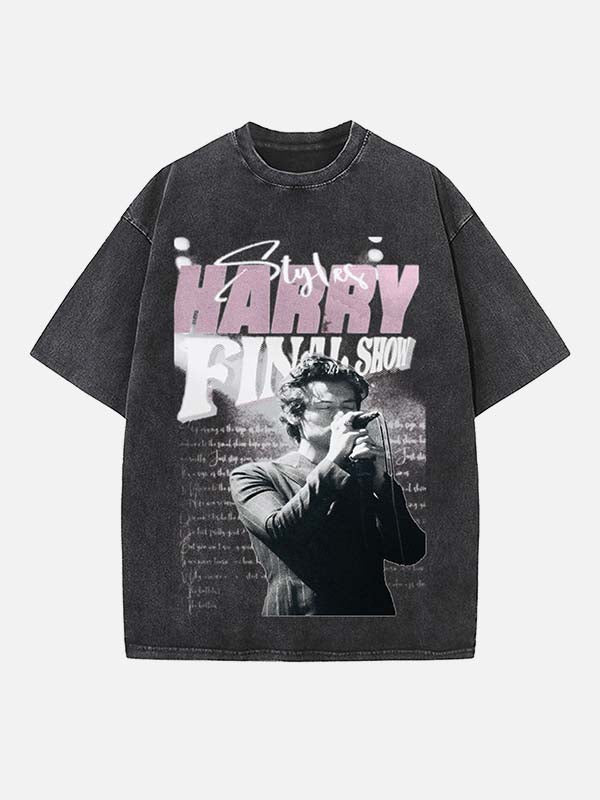 Harry Styles Print Round Neck T-shirt